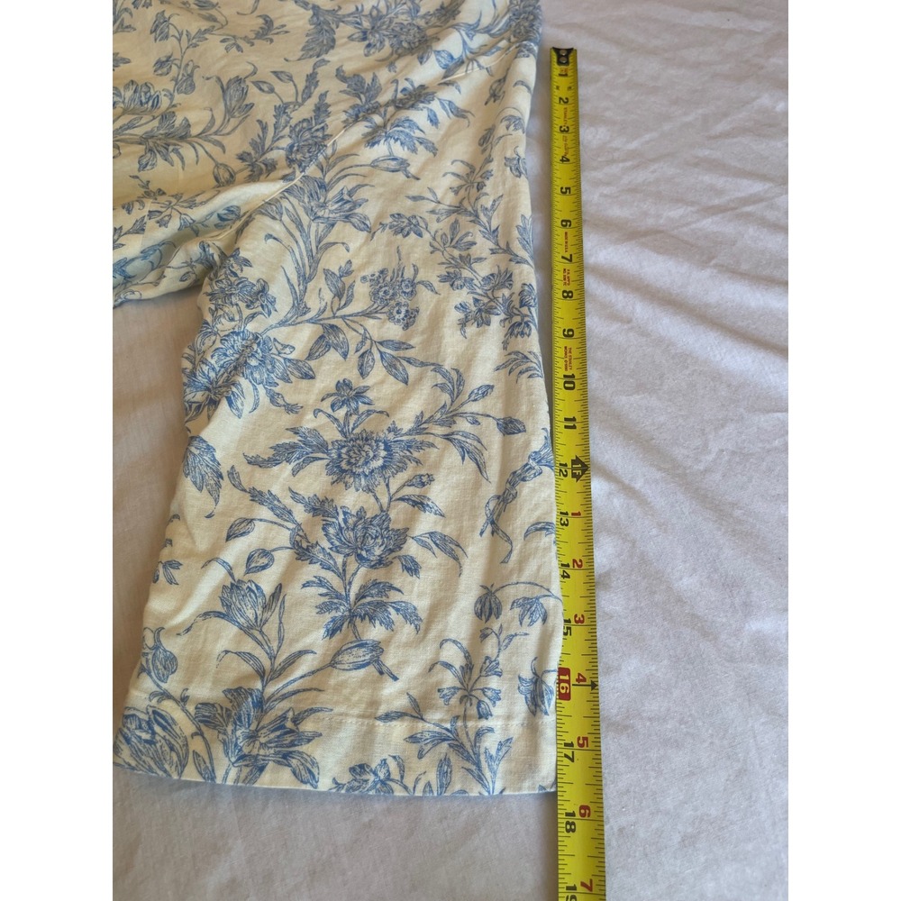 Laura Ashley Blue Botanical Linen Blend Tunic 1X Cottagecore Vintage Inspired - Picture 11 of 11